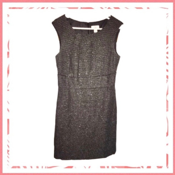 LOFT Black Tweed Cap Sleeve Sheath Dress - Picture 8 of 8
